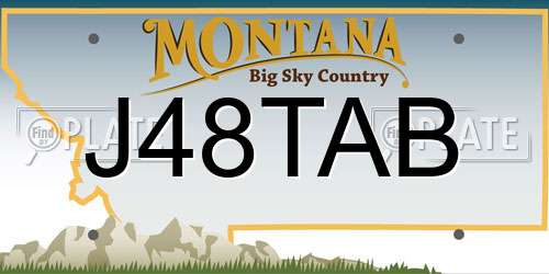 J48TAB Montana License Plate
