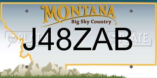 J48ZAB Montana License Plate