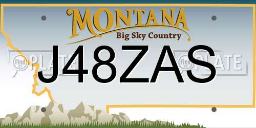 J48ZAS Montana License Plate