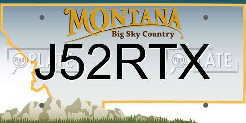 J52RTX Montana License Plate