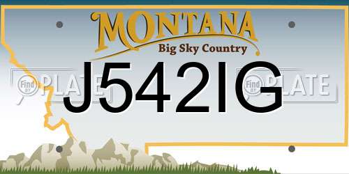 J542IG Montana License Plate