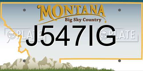 J547IG Montana License Plate