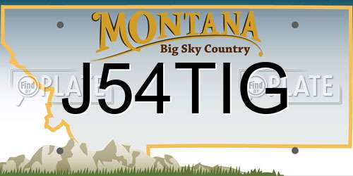 J54TIG Montana License Plate