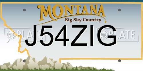 J54ZIG Montana License Plate