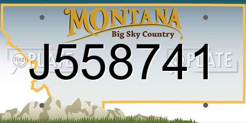 J558741 Montana License Plate