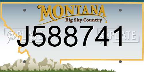 J588741 Montana License Plate