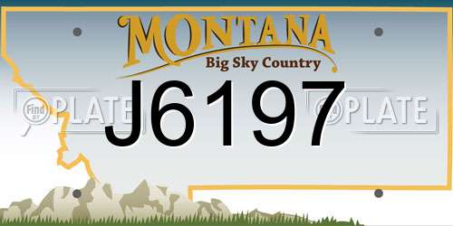 J6197 Montana License Plate