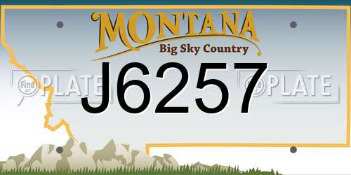J6257 Montana License Plate