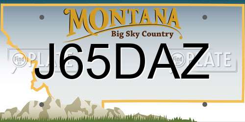 J65DAZ Montana License Plate