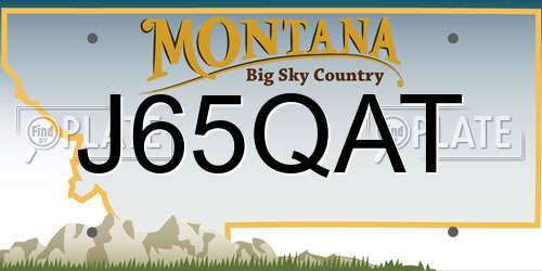 J65QAT Montana License Plate