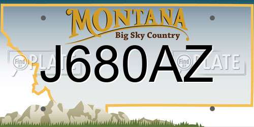J680AZ Montana License Plate