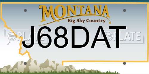 J68DAT Montana License Plate