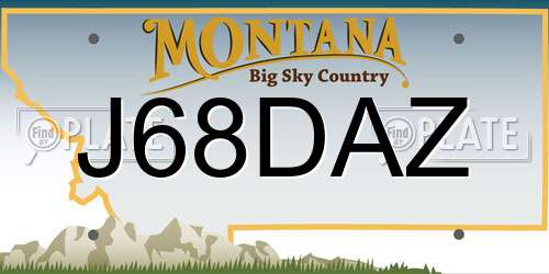 J68DAZ Montana License Plate