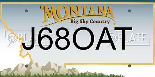 J68OAT Montana License Plate