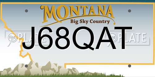 J68QAT Montana License Plate