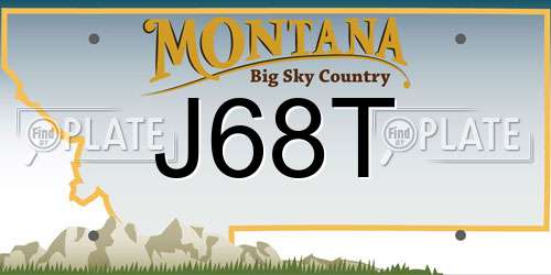 J68T Montana License Plate