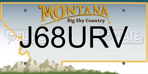 J68URV Montana License Plate