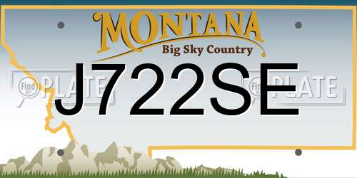J722SE Montana License Plate