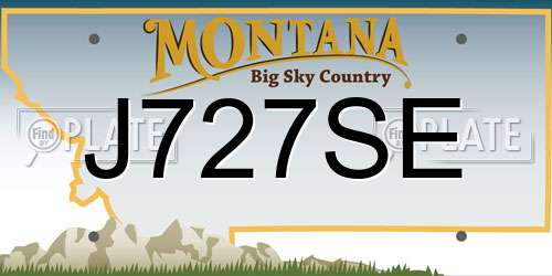J727SE Montana License Plate