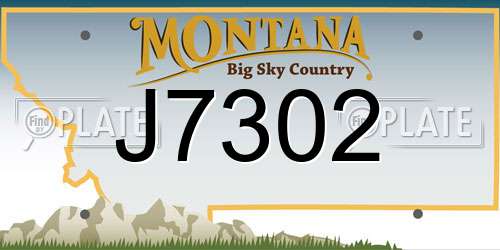 J7302 Montana License Plate
