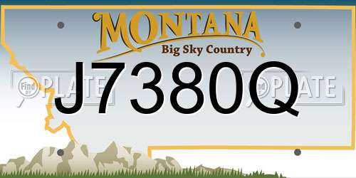 J7380Q Montana License Plate