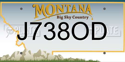 J738OD Montana License Plate
