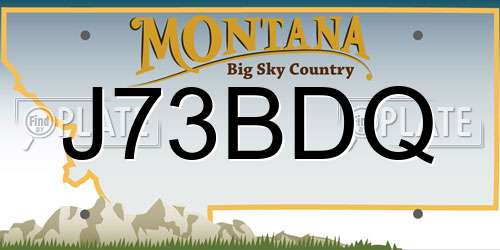 J73BDQ Montana License Plate