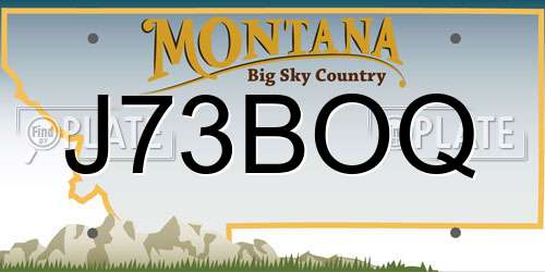J73BOQ Montana License Plate