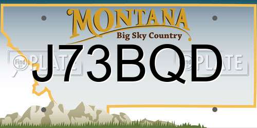 J73BQD Montana License Plate