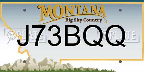 J73BQQ Montana License Plate