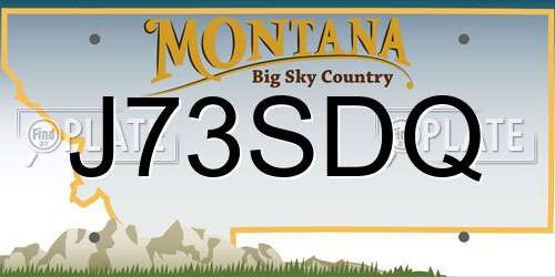 J73SDQ Montana License Plate