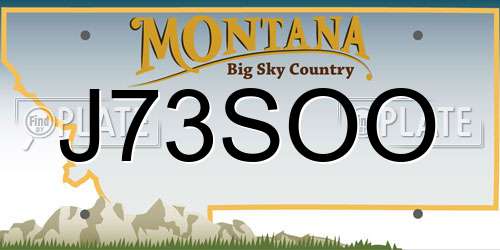 J73SOO Montana License Plate