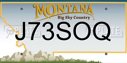 J73SOQ Montana License Plate