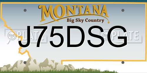 J75DSG Montana License Plate