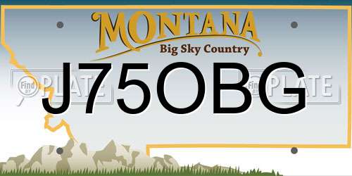 J75OBG Montana License Plate