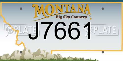J7661 Montana License Plate