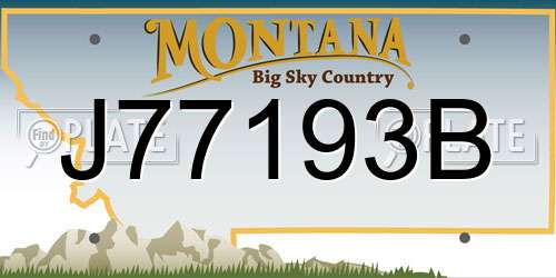 J77193B Montana License Plate