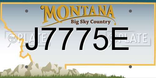 J7775E Montana License Plate