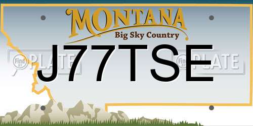 J77TSE Montana License Plate