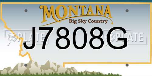 J7808G Montana License Plate