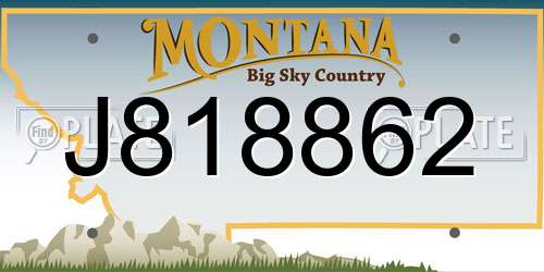 J818862 Montana License Plate