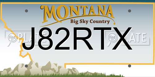 J82RTX Montana License Plate