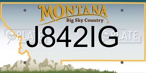 J842IG Montana License Plate
