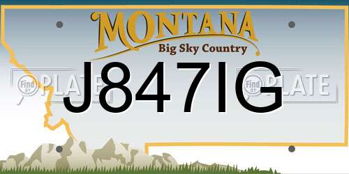 J847IG Montana License Plate