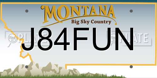 J84FUN Montana License Plate