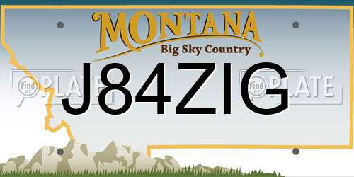 J84ZIG Montana License Plate