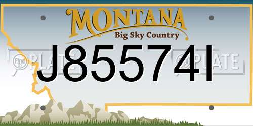 J85574I Montana License Plate