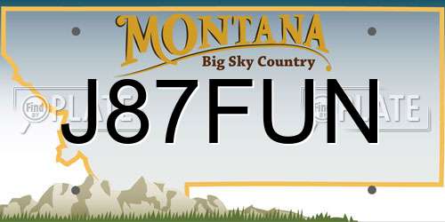 J87FUN Montana License Plate