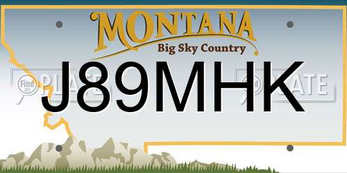 J89MHK Montana License Plate