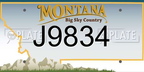 J9834 Montana License Plate